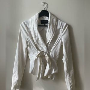 BCBG warp blazer style white shirt